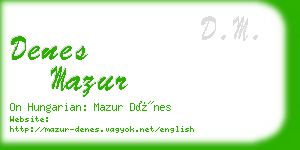 denes mazur business card